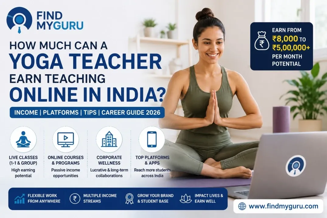 How much can a yoga teacher earn teaching online in India?