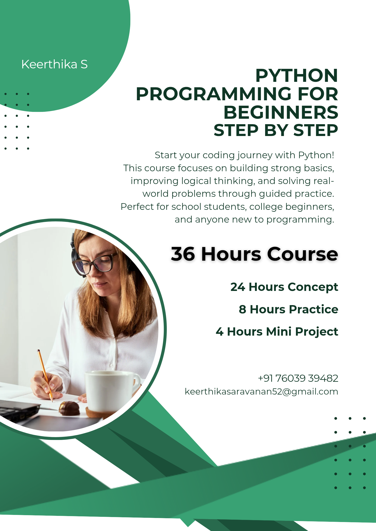 Python Programming for Beginners Course by Keerthika Saravanan