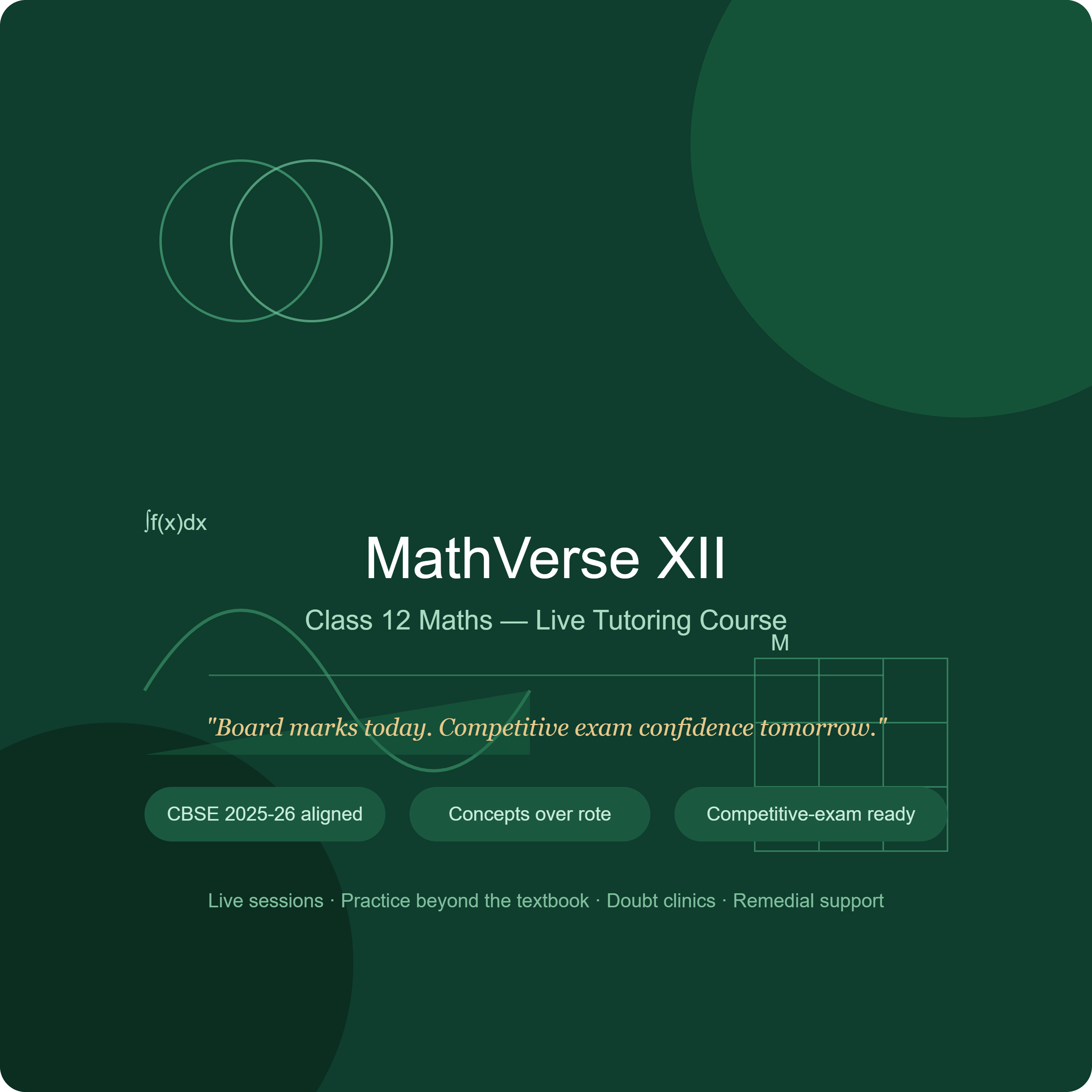 MathVerse XII - Class 12 Maths