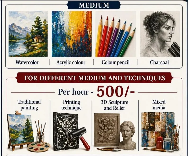 Crafts, Painting, Water colour,mixed media