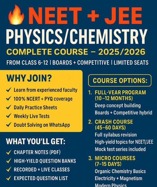 Physics & Chemistry Course – NCERT + PYQ (Class 6–12) NEET by Dhruv Vasant