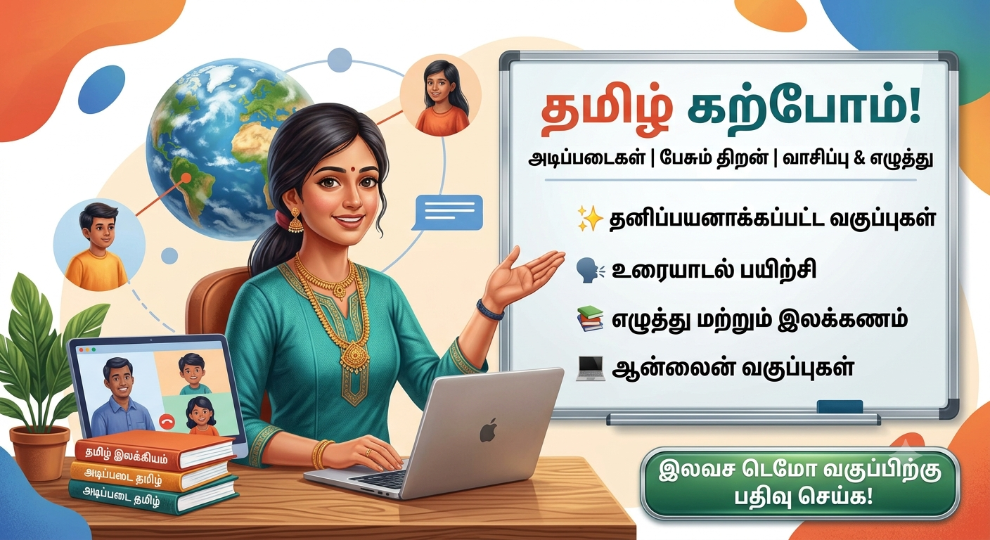 Speaking writing  reading tamil
